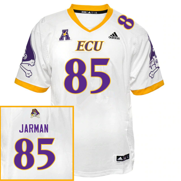 Men #85 Aaron Jarman ECU Pirates College Football Jerseys Sale-White